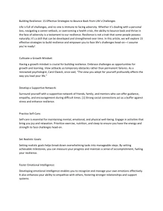 building resilience 15 effective strategies