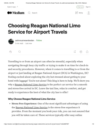 Choosing Reagan National Limo Service for Airport Travels _ by aalimousineandsedan _ Mar, 2024 _ Medium