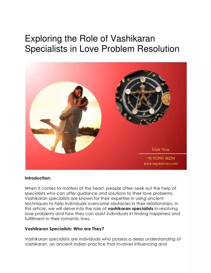 exploring the role of vashikaran specialists