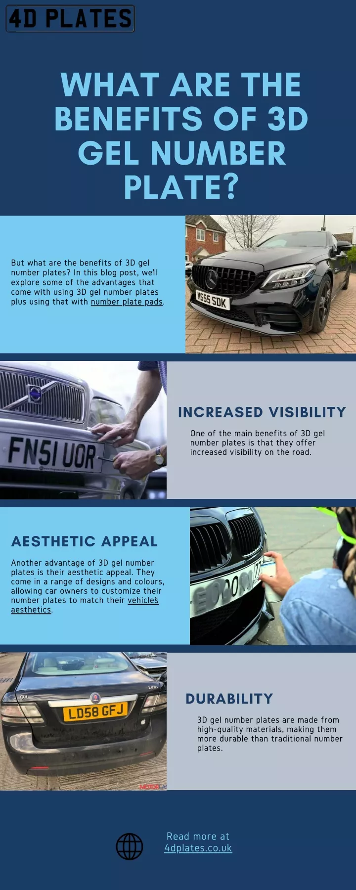 what are the benefits of 3d gel number plate