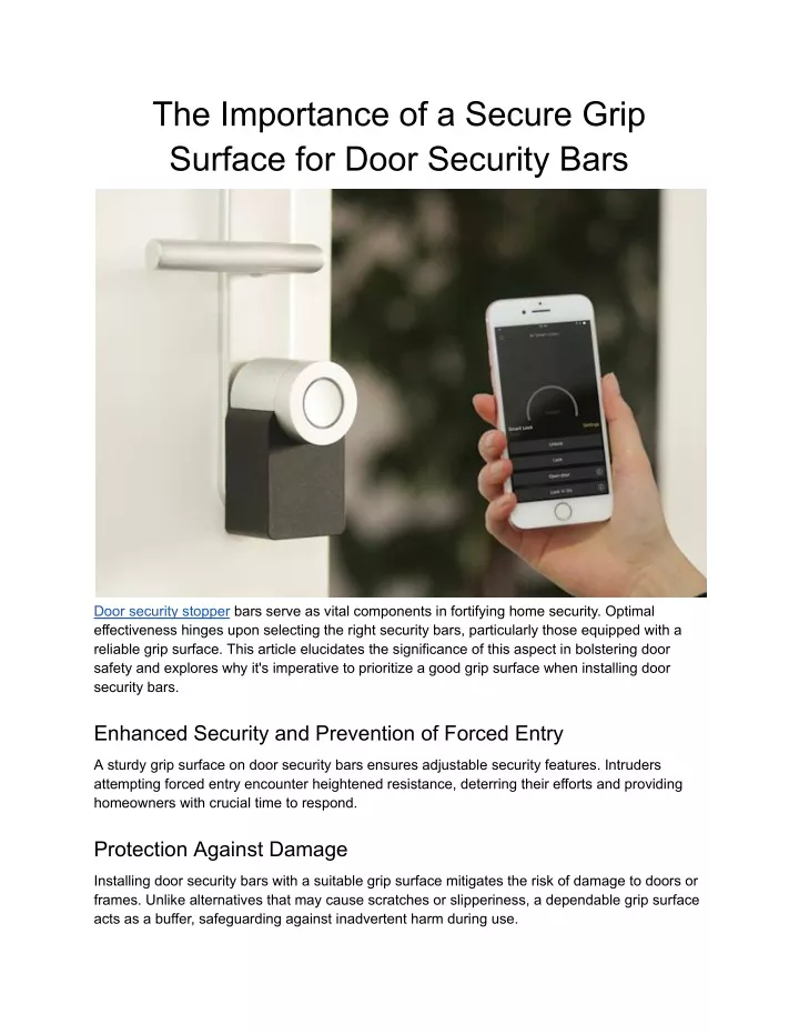 the importance of a secure grip surface for door