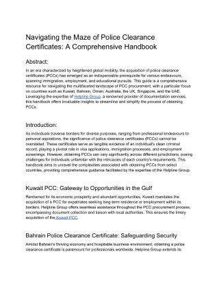 Navigating the Maze of Police Clearance Certificates_ A Comprehensive Handbook