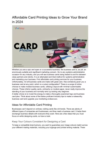 Affordable Card Printing Ideas to Grow Your Brand in 2024