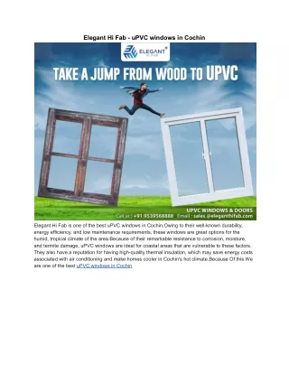 uPVC windows in Cochin - Elegant Hi Fab