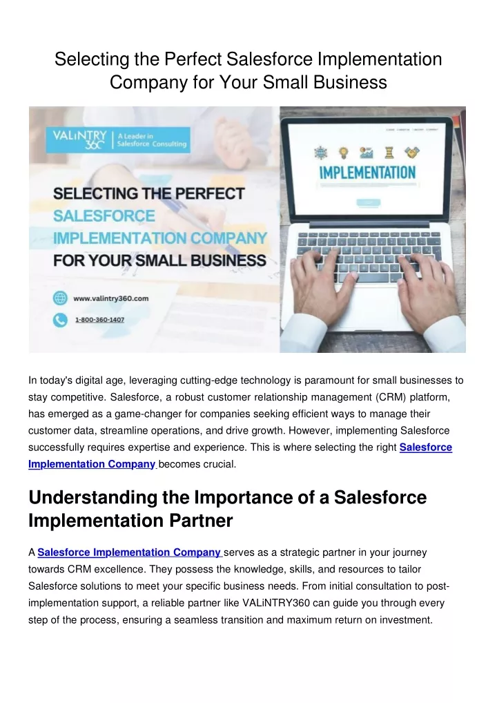 selecting the perfect salesforce implementation