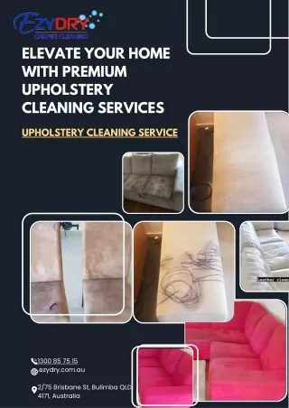 Elevate your Home with Premium Upholstery Cleaning Services