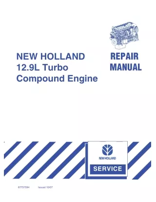 NEW HOLLAND 12.9L Turbo Compound Engine Service Repair Manual