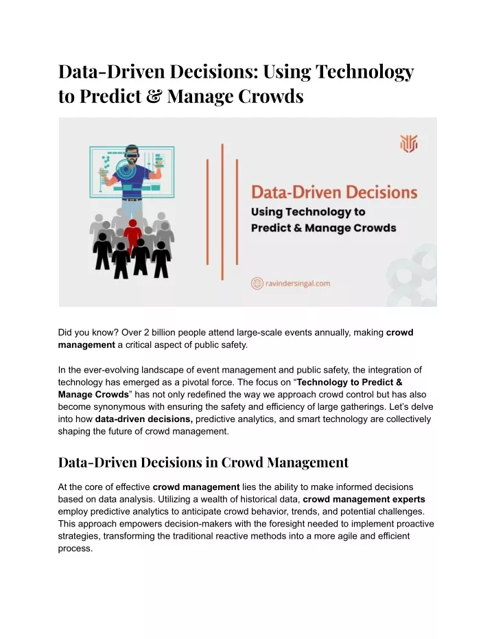 data driven decisions using technology to predict