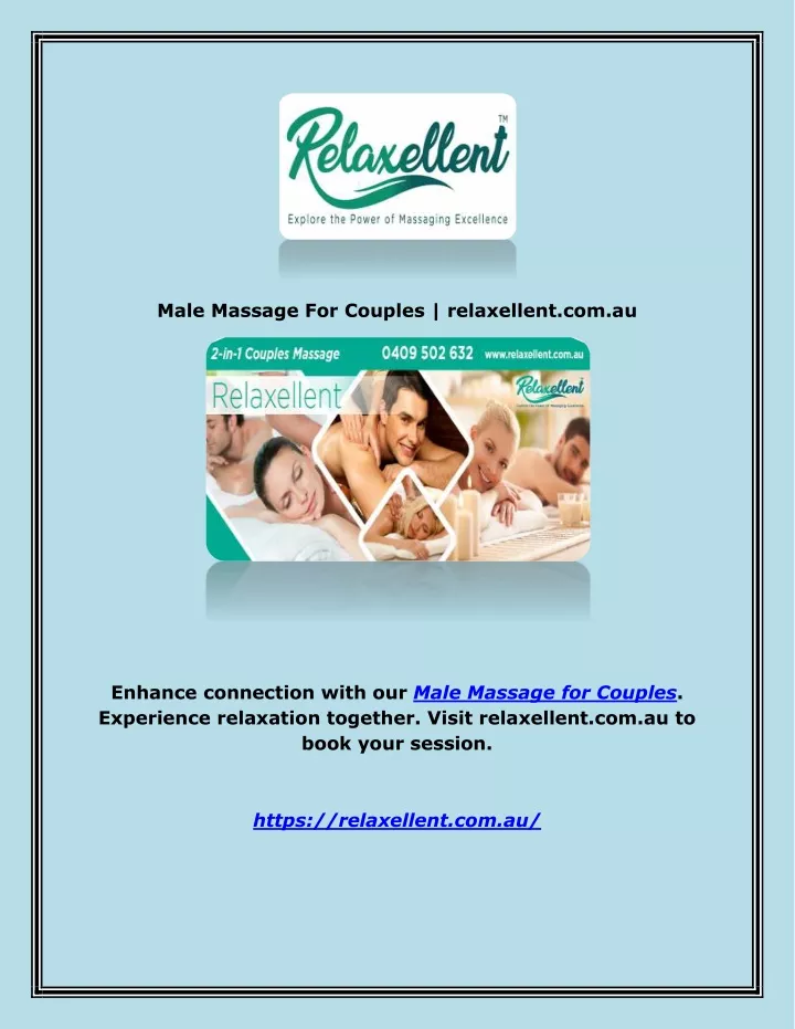 male massage for couples relaxellent com au