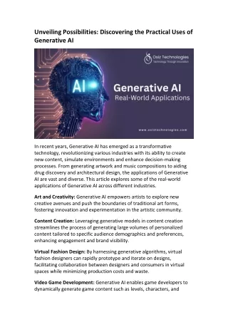 Generative AI Use Cases