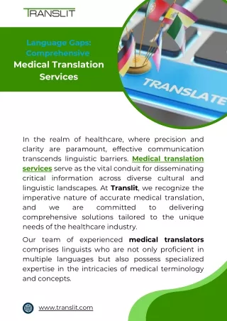 Comprehensive Medical Translation Services