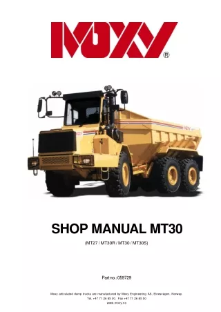 Doosan MT30 Articulated Dump Truck Service Repair Manual
