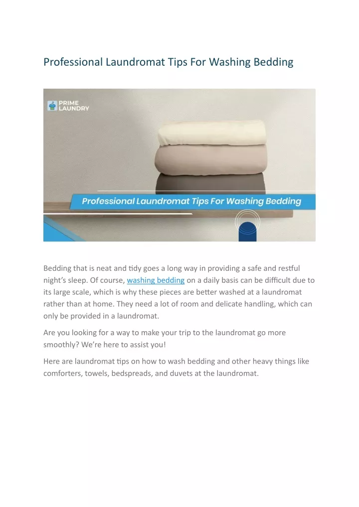 professional laundromat tips for washing bedding