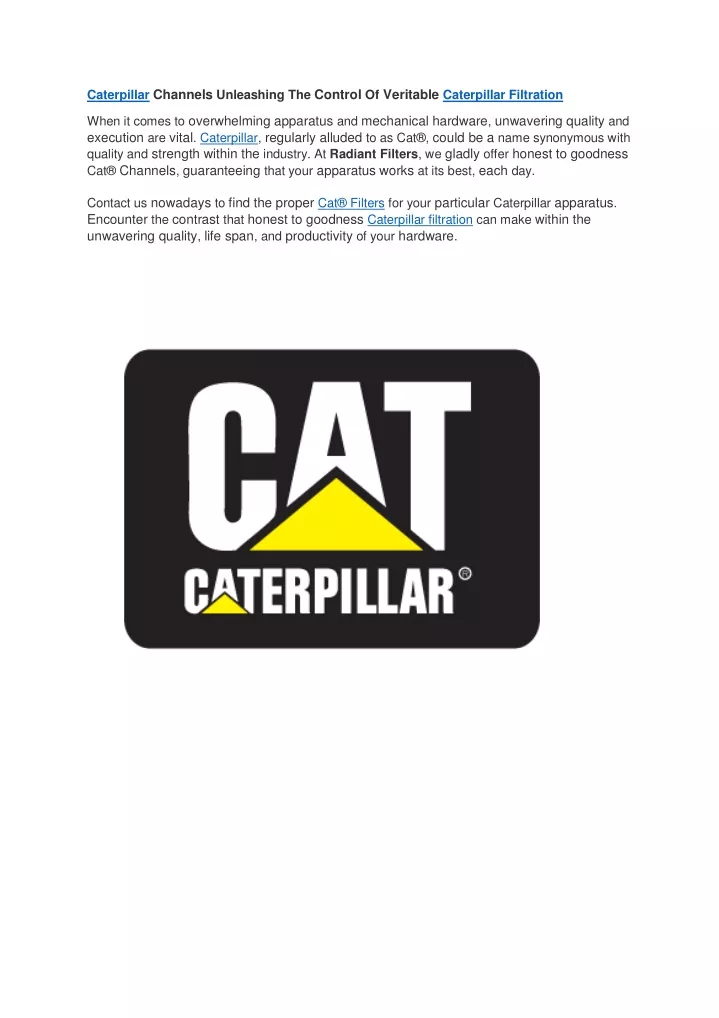 caterpillar channels unleashing the control
