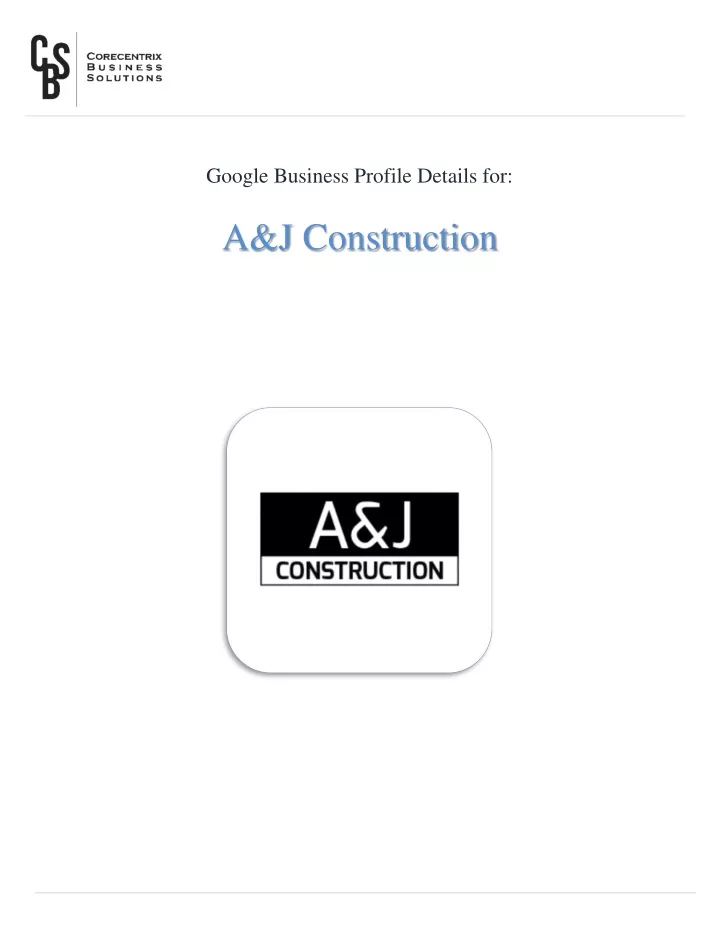 google business profile details for
