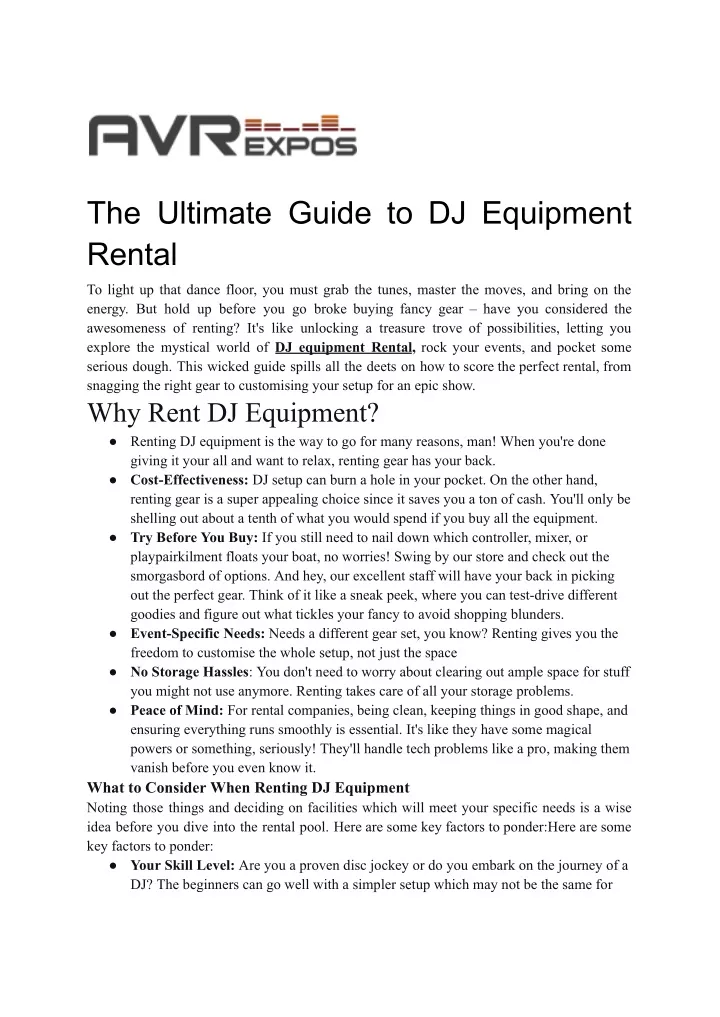 the ultimate guide to dj equipment rental