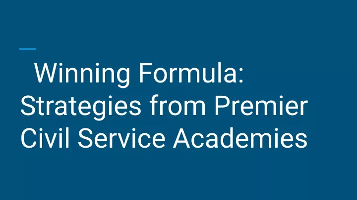 winning formula strategies from premier civil