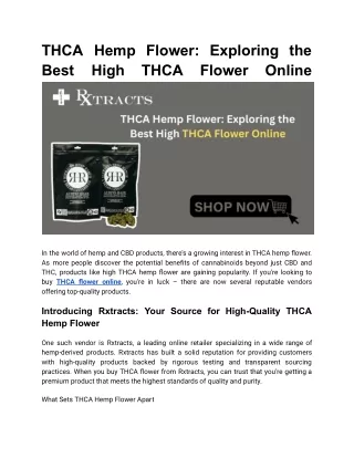 THCA Hemp Flower- Exploring the Best High THCA Flower Online