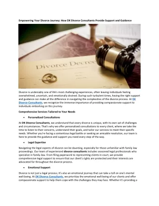 Empowering Your Divorce Journey