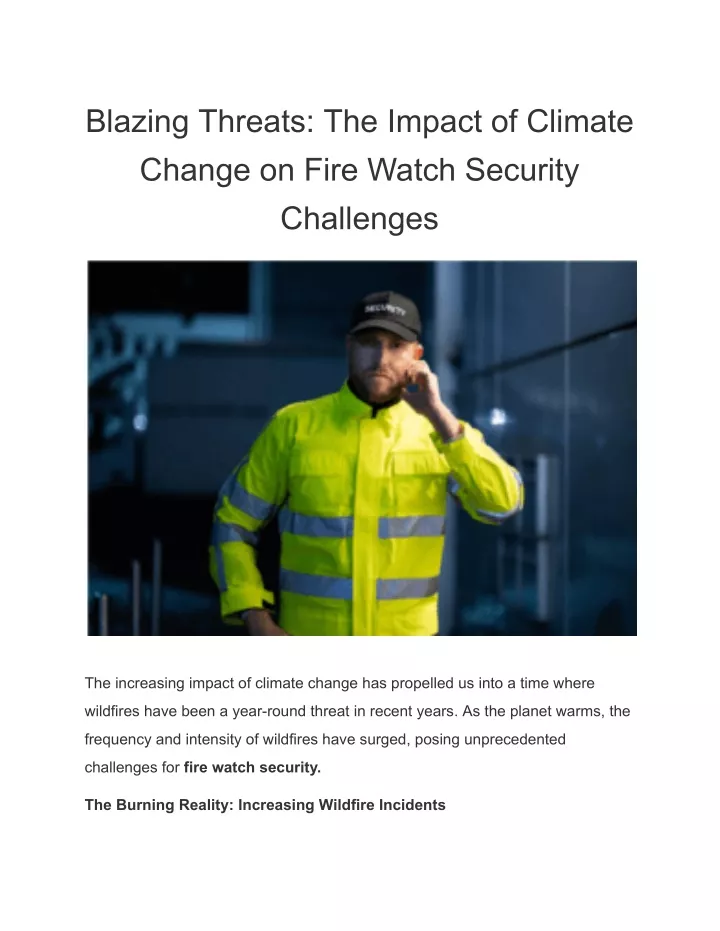 blazing threats the impact of climate change