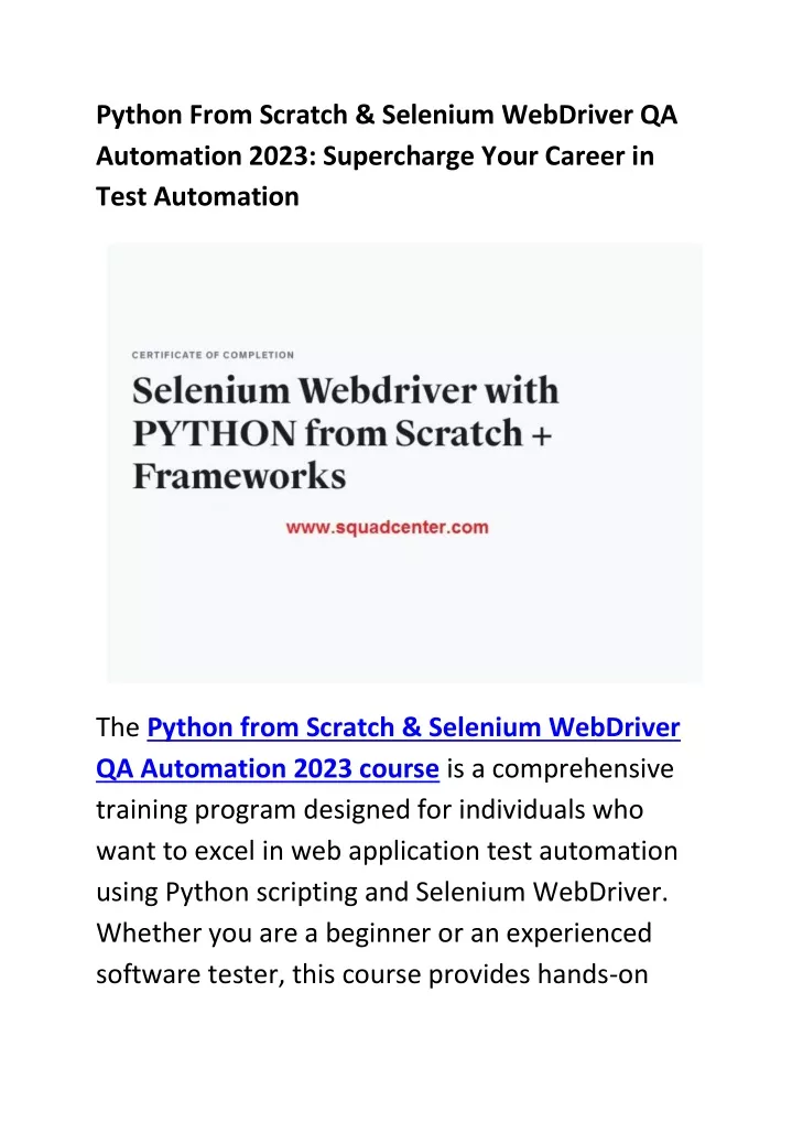 python from scratch selenium webdriver