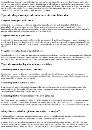 ¿Qué tipo de abogado necesitas para un accidente de trabajo?