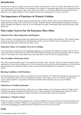 From Office environment Chic so far Night Glam: Pantyhose Styles For each and ev