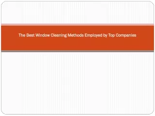 The Best Window Cleaning Methods Employed by Top Companies