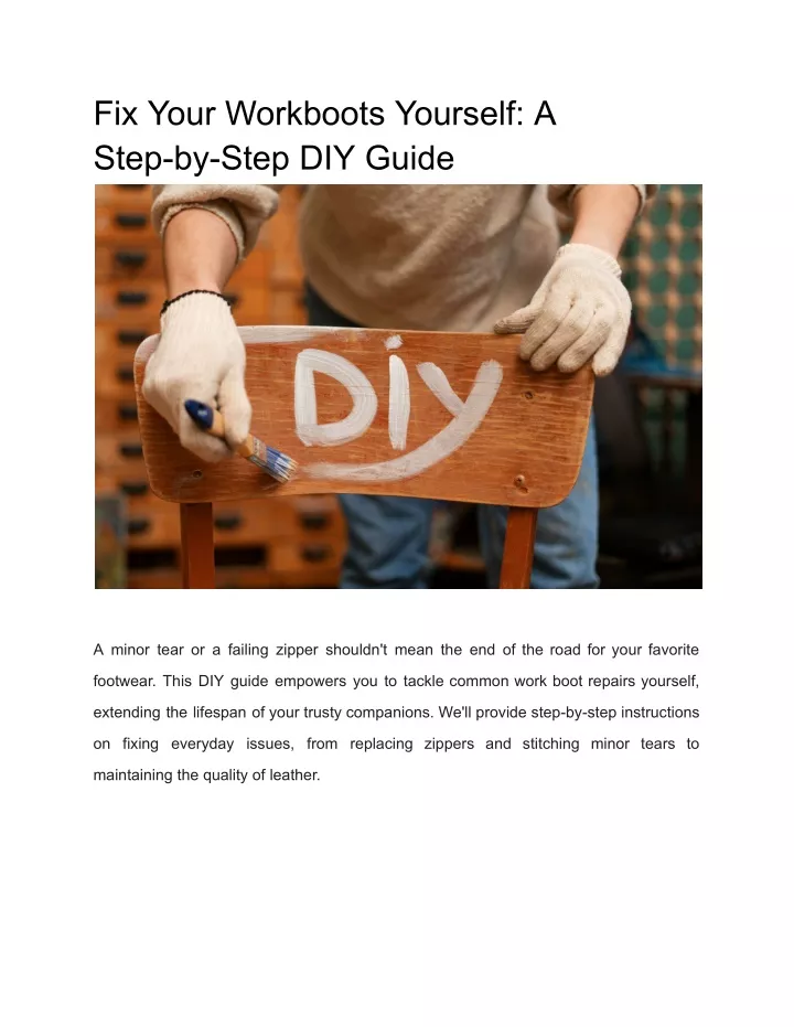 fix your workboots yourself a step by step