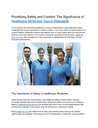 Prioritizing Safety and Comfort_ The Significance of Healthcare Shirts and Tops in Newcastle