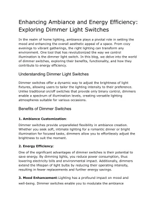 Enhancing Ambiance and Energy Efficiency_ Exploring Dimmer Light Switches - Liquid LEDs