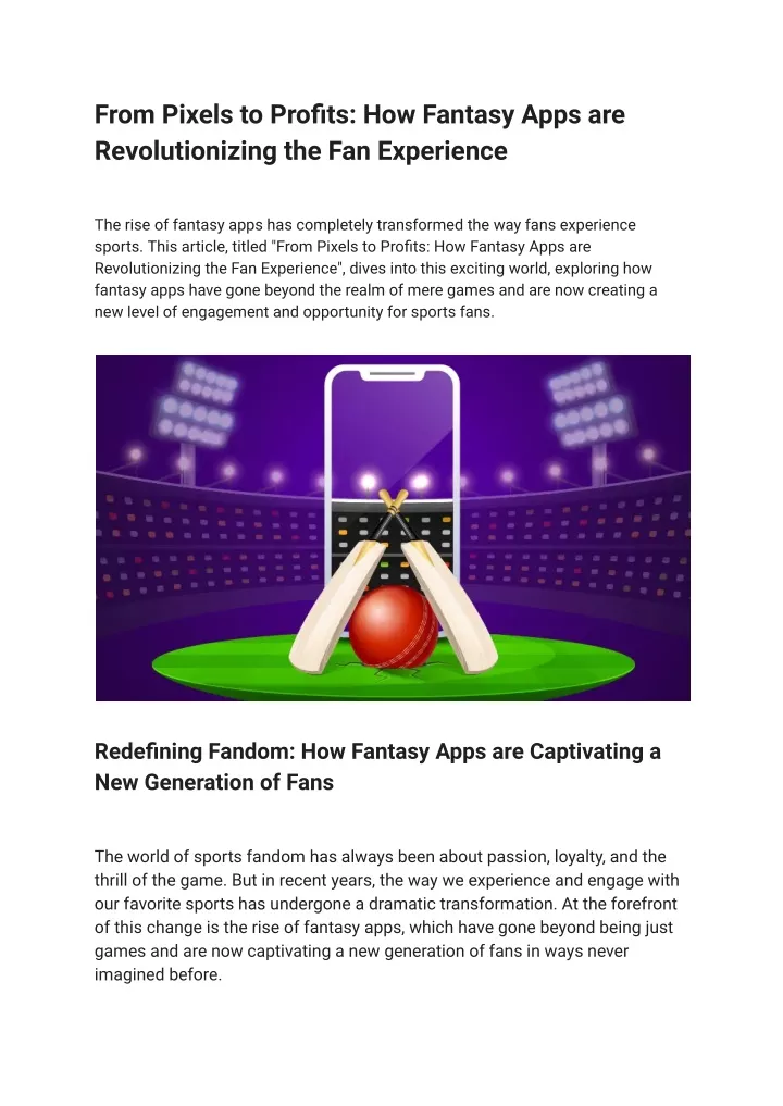 from pixels to profits how fantasy apps