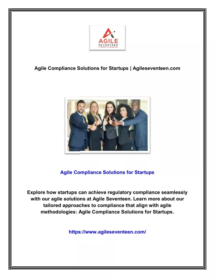 agile compliance solutions for startups