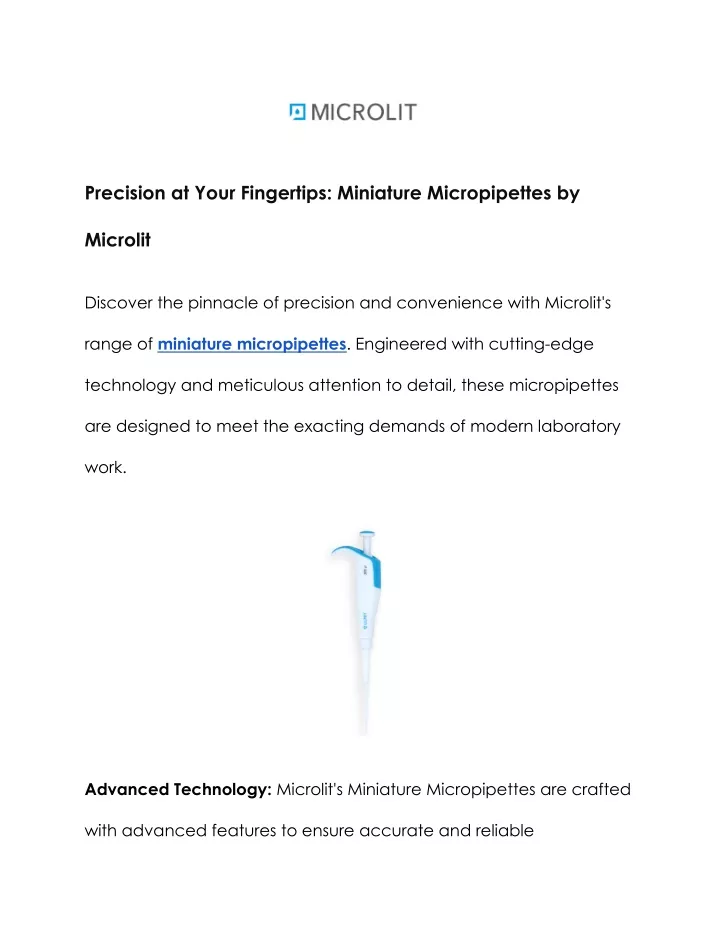 precision at your fingertips miniature