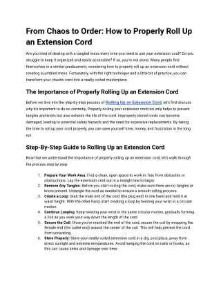 From Chaos to Order_ How to Properly Roll Up an Extension Cord