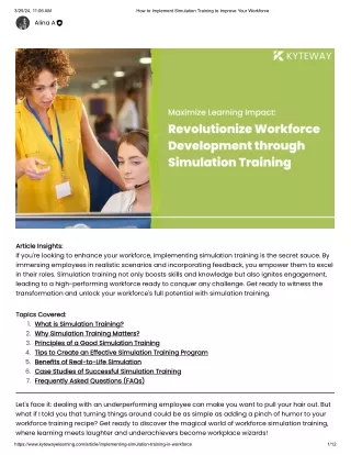 How to Implement Simulation Training to Improve Your Workforce