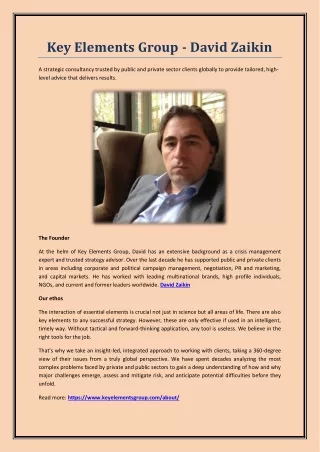key elements group david zaikin