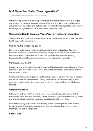 Is A Vape Pen Safer Than Cigarettes - Complete Guide For Everyone
