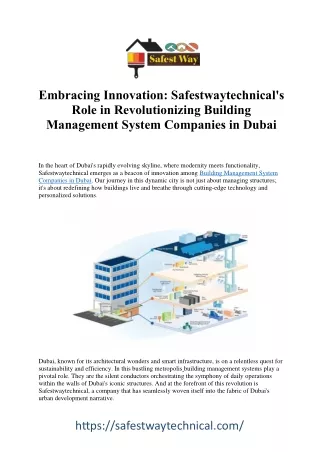 Leading Building Management System Companies in Dubai