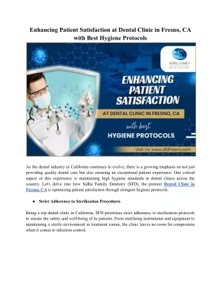 Dental Clinic in Fresno, CA: Hygiene Protocols