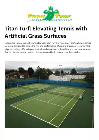 Titan Turf Elevating Tennis with Artificial Grass Surfaces