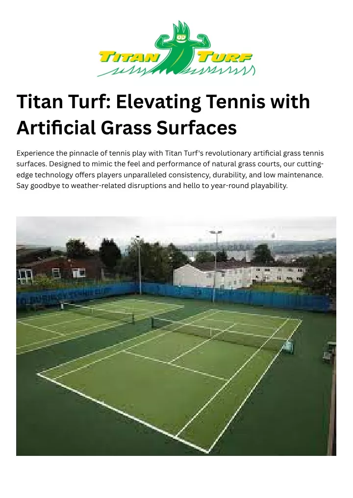 titan turf elevating tennis with artificial grass