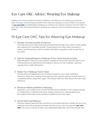 Eye Care OKC Advice_ Wearing Eye Makeup