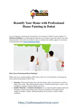 Transform Your Home with Professional House Painting Services in Dubai