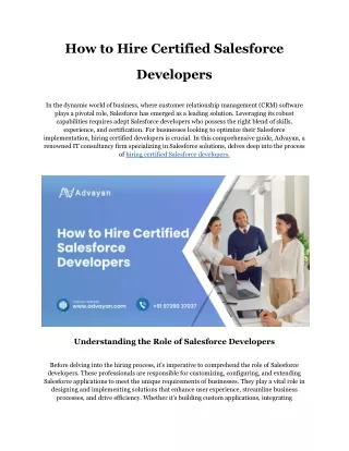 How to Hire Certified Salesforce Developers