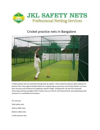 cricket practice nets banglore