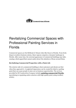 Painting Commercial Florida