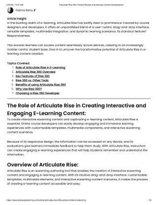 Transforming eLearning with Articulate Rise 360