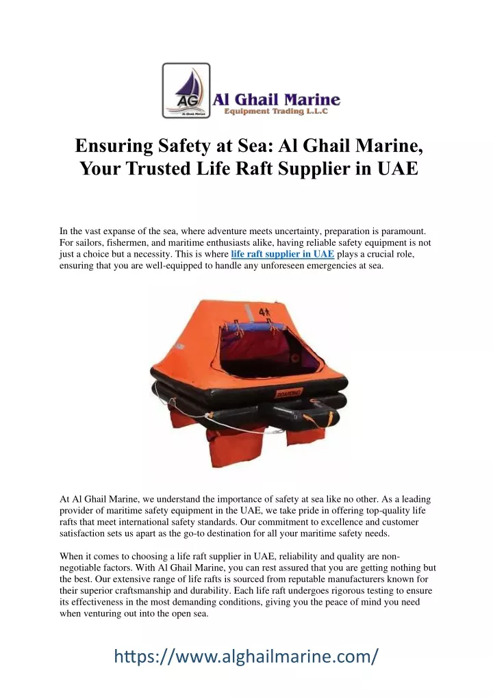 ensuring safety at sea al ghail marine your