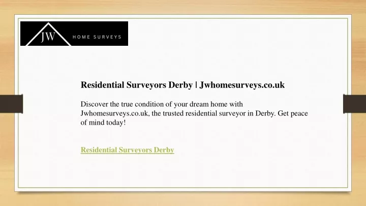 residential surveyors derby jwhomesurveys